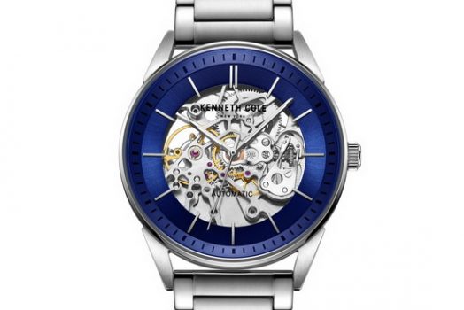 Kenneth Cole Automatic men’s wrist watch with blue color skeleton dial