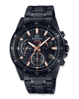 Edifice men's ion plated black stainless steel watch