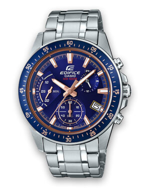 Edifice Blue Chronograph wrist watch in steel bracelet