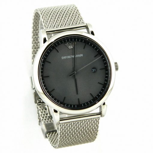 Emporio Armani Grey Dial Men's Wrist Watch For Men With Date
