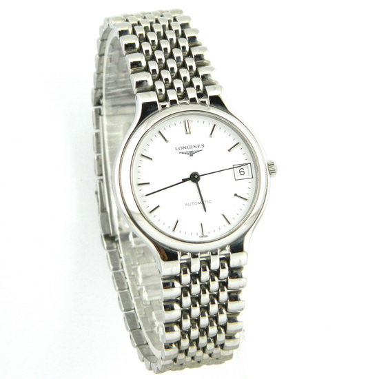 Longines Automatic white dial men s wrist watch with date 7 Star