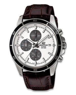 Casio Edifice Chronograph Men's Wrist Watch With Brown Leather Strap