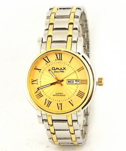 Omax golden Dial Wrist Watch For Men's