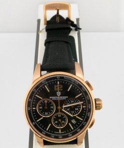 Pagani Black Leather Strap Watch