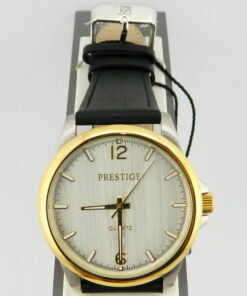 Prestige Black Leather Strap Watch