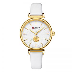 Curren White Leather Strap Watches