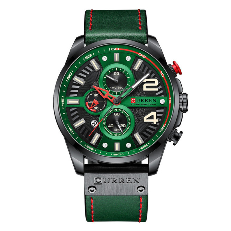 The Curren Green Dial Chronograph Watch