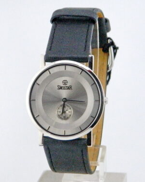 Black Leather Strap Swistar Watch