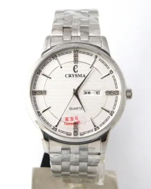Crysma Silver Dial Wrist Watch