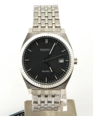 Prestige Black Dial Silver Watch