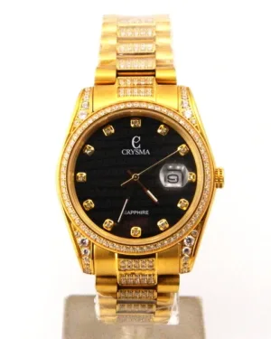 Crysma Golden Men's Wrist Watch