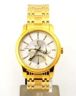 Crysma Golden White Dial Watch
