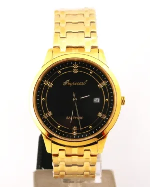 Imperial Black Dial Golden Watch
