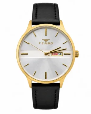 Ferro Silver Dial Strap Watch