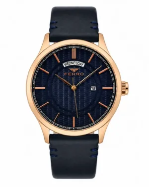 All Blue Ferro Leather Watch