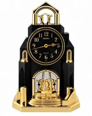 Seiko Quartz Black Golden Timepiece