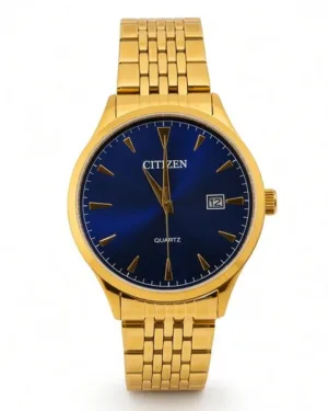 Blue Dial Citizen Golden Watch